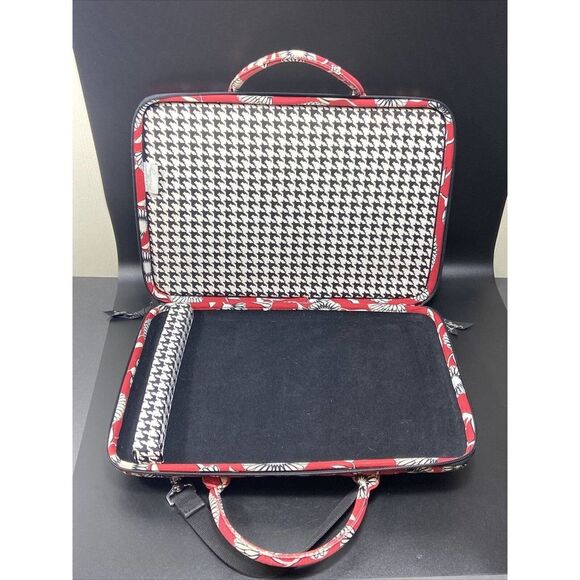 Vera Bradley Laptop Organizer Removeable Strap Red/White Vintage - Picture 2 of 5